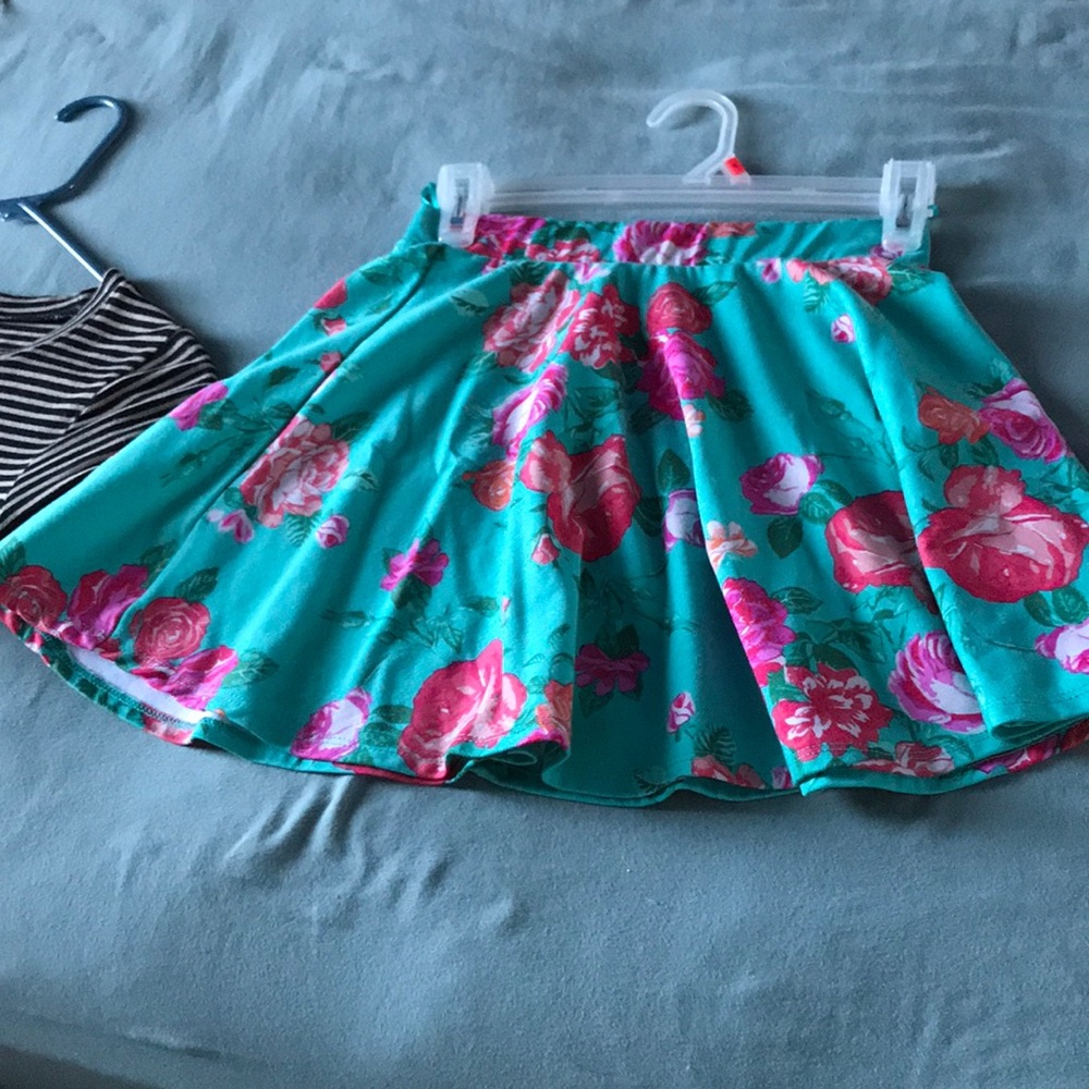 Blue floral skirt